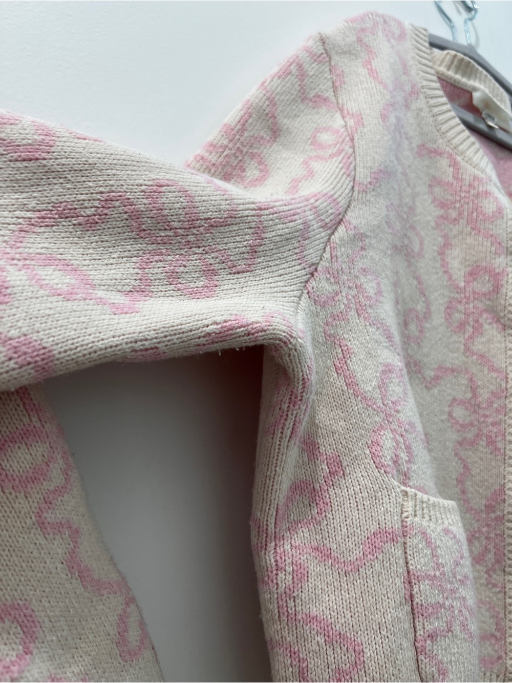 LoveShackFancy Large Veronica cardigan Cream & Pink Patterned Button Cardigan - Picture 11 of 13